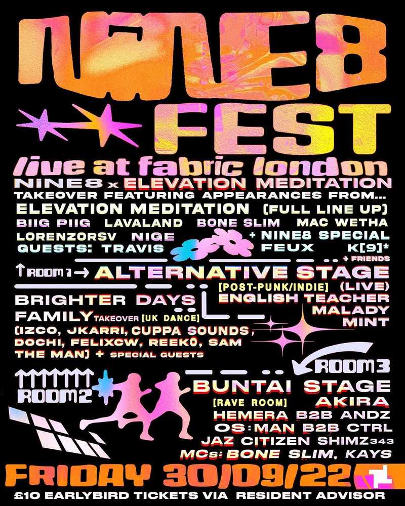 nine8 live at fabric poster